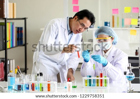 Set of Chemical tube development and pharmacy in laboratory,biochemistry and research technology concept.
