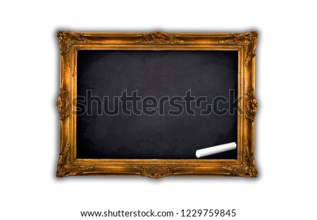 Empty Golden Picture Frame on a wall