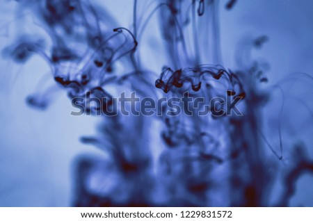 Swirl of paint, nature pattern, ink, painting, patterns in the water, patterns of ocean circulation. Ocean, sea, water. Underwater miracle. Inspiration by nature. Luminescent. Background, wallpaper. 
