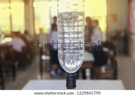 Plastic bottle for water tornado storm experiment in the classroom