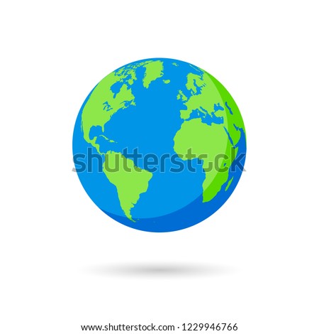 Vector illustration of an Earth Globe with green and blue colors