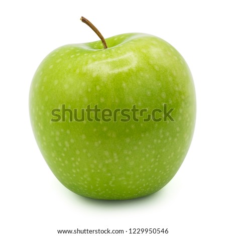 green apple isolated on white background with clipping path.