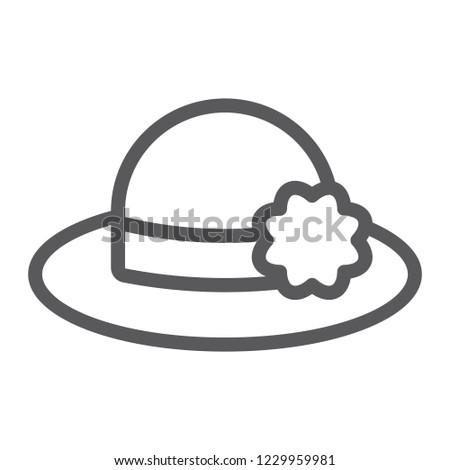 Hat line icon, clothing and fashion, womans hat sign, vector graphics, a linear pattern on a white background, eps 10.