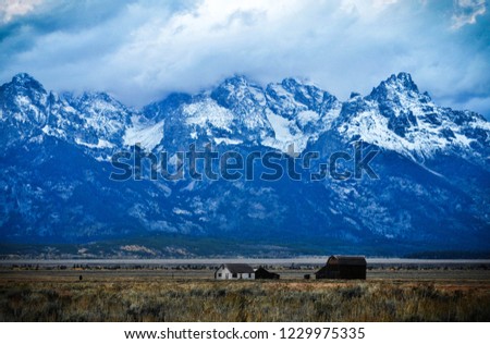Gorgeous September mountain view of the Grand Tetons in Wyoming