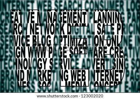 word web written on a background full of words about internet concept