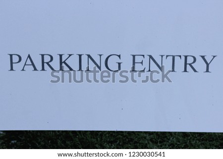 Parking Enter Sign