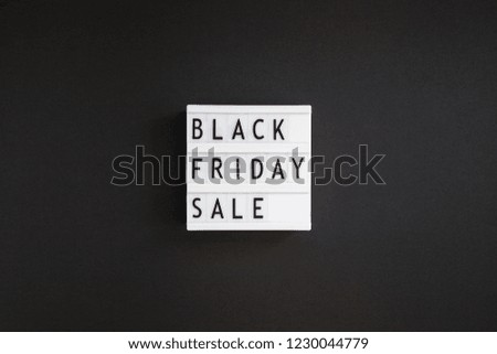 Creative Top view flat lay promotion composition Black friday sale text on white lightbox black background copy space Template Black friday sale mockup fall thanksgiving promotion advertising
