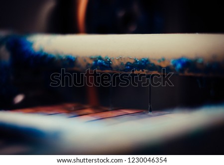 Metal coating the surface of high temperature superconductors with a copper-oxygen base structure. Royalty-Free Stock Photo #1230046354