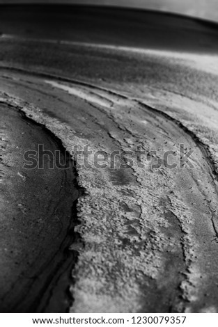 Sand. Dunes. Desert landscape. view of the desert from above. Black and white image