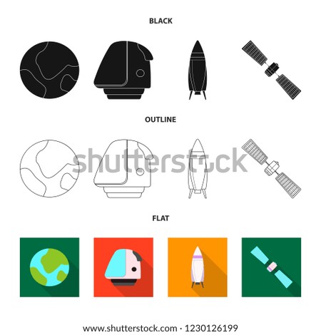 Vector illustration of mars and space sign. Set of mars and planet vector icon for stock.