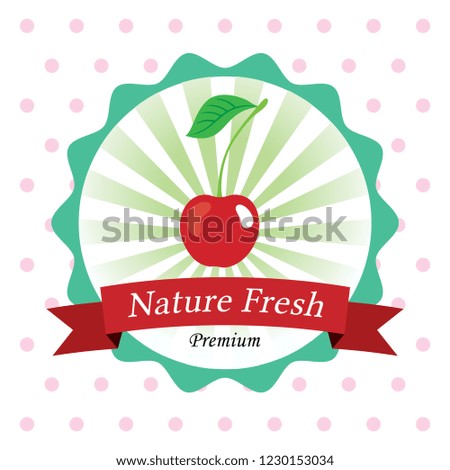 nature fresh cherry fruit vector. premium cherry label design. 