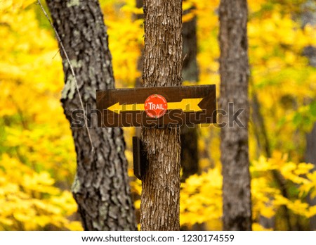 Trail Sign in Adirondack Mountains, New York