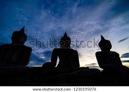 Big buddha statue at nakhon sri thummarat background