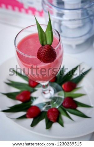 Strawberry Juice on the Table