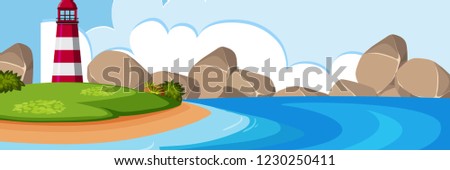 Beautiful nature panorama landscape illustration