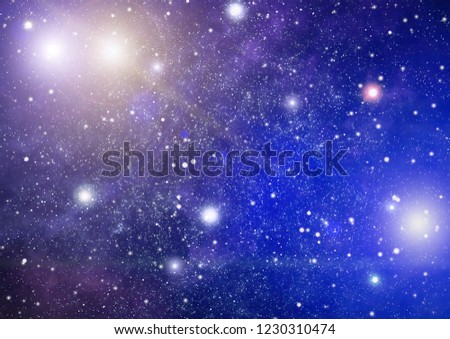 Deep space background with stardust and shining star. Milky way cosmic background. Star dust and pixie dust glitter space backdrop. Space stars and planet conceptual image.