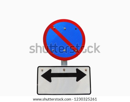 Do not park all time sign isolated on white background.          