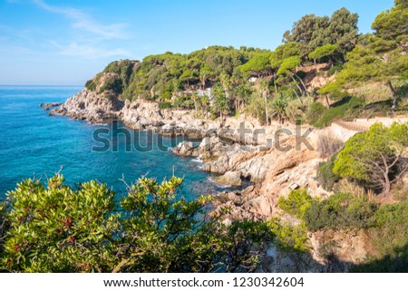 Beautiful view of sea from rocky shore