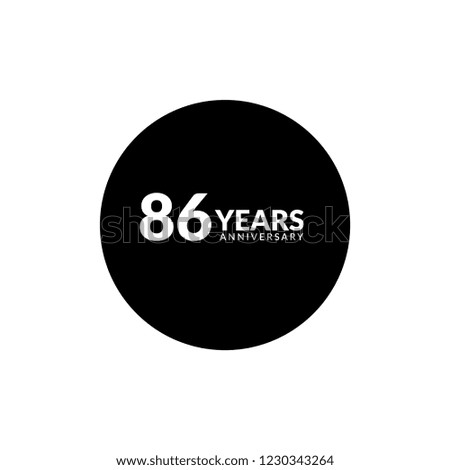 86 years anniversary celebration simple logo