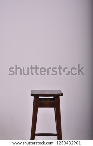 Wooden brown high chair on white background