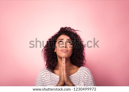 Concept of prayer young woman