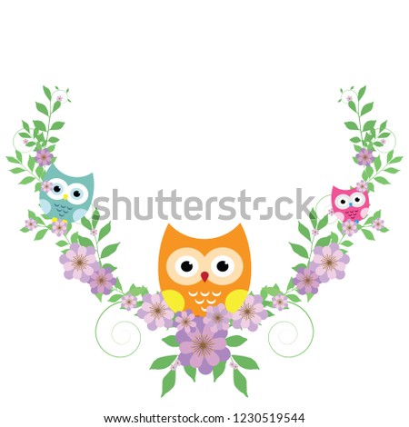 Owl cute in vector
