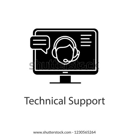 Customer service glyph icon. Technical support chat. Website manager. Clients care service. Hotline. Call center operator. Customer assistance. Silhouette symbol. Vector isolated illustration