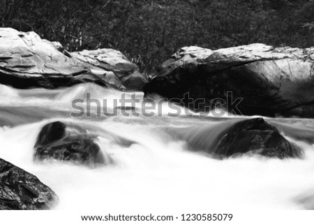Black and White photography of the waterfall in northern Thailand.