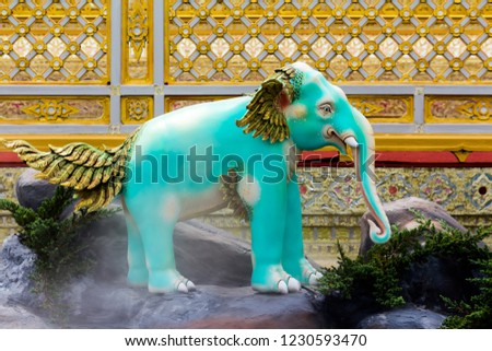 Himmapan animal statue in temple Thailand.