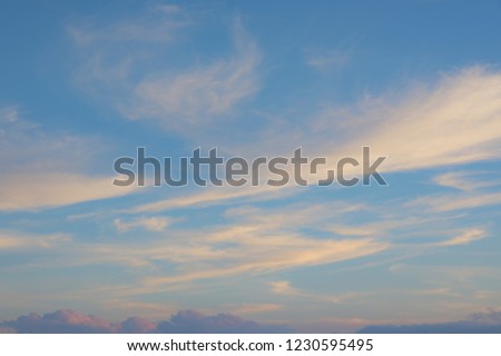 Background with magic of the sky and clouds at dawn, sunrise, sunset, pictures use in printing, design, advertising, graphic