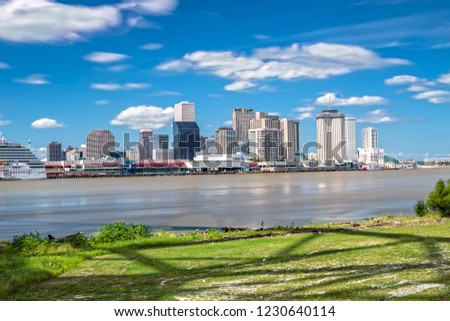 New Orleans Skyline from Mississippi River Trail