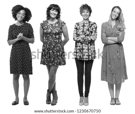 Group of women black and white edition