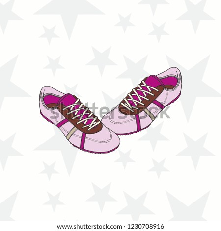 Sneaker for man or woman. trainer, sport shoes. Sports accessory. - Vector