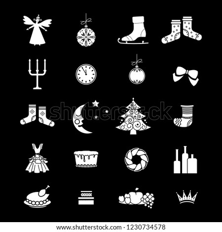 Flat decodative vector elements for holiday design. New Year theme.