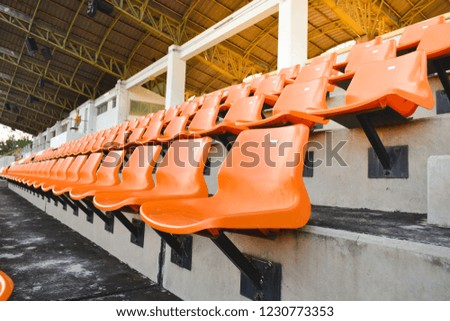 Chairs on the grandstand. sport stadium