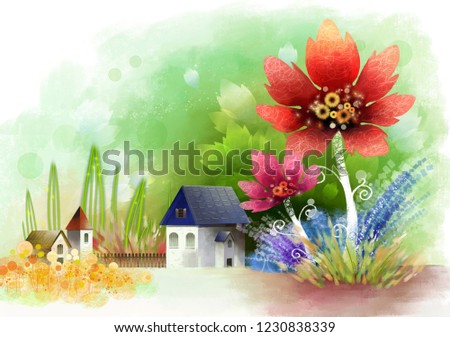 Houses with flora