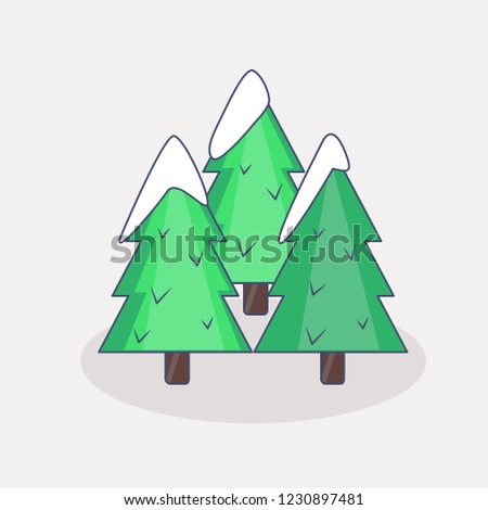 Vector tree snow