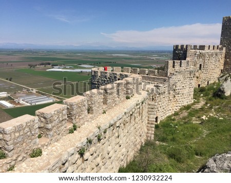 Beautiful viewf of Snake Castle in Ceyhan, Adana, Turkey