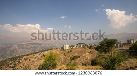 Landscape of Lebanon with mountain and Cedars near Bcharre, Lebanon