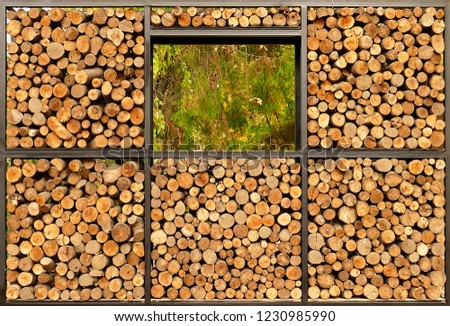Stacks of wood - texture