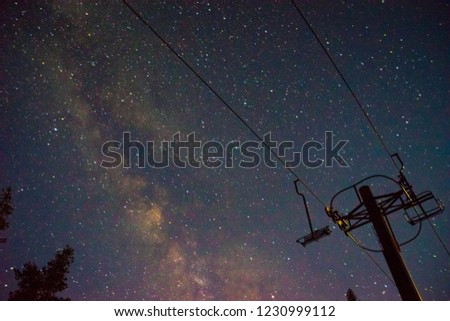 Chairlift under the stars