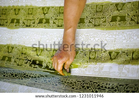 Drawing Batik on the Fabric