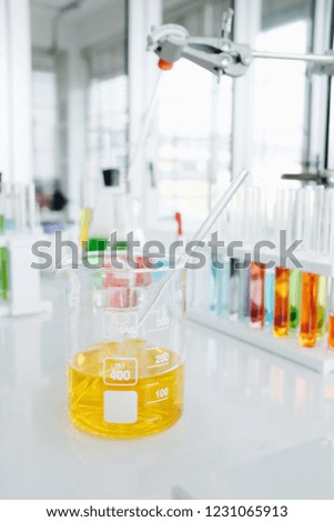 Glassware Laboratory scientist research background. Chemical and biochemistry background.