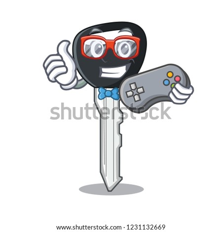 Gamer mascot ilustration featuring on car key