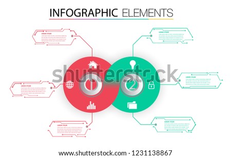 modern circuit text box template for website computer graphic technology, banner Infographics, time line