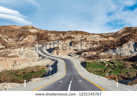 Winding road in mountains area