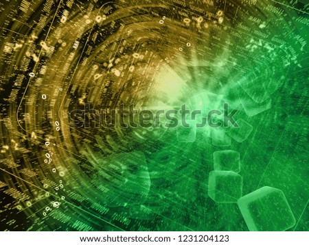 Communication background - digits in the tunnel.