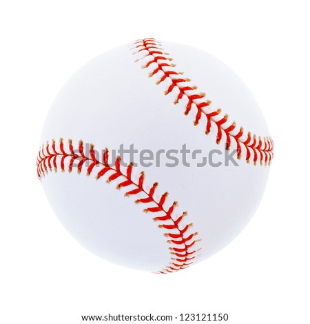 Single baseball, isolated on white