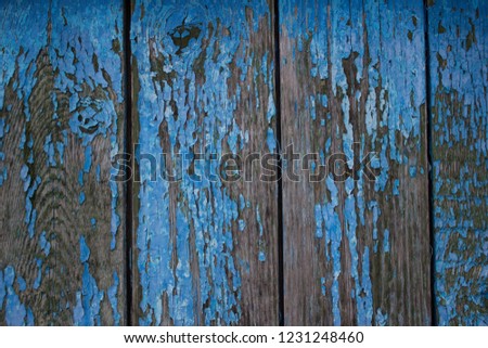 wooden old blue background