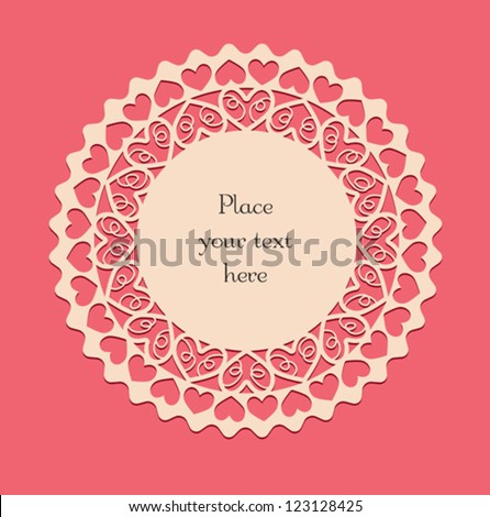 vector valentine card with lace ornament